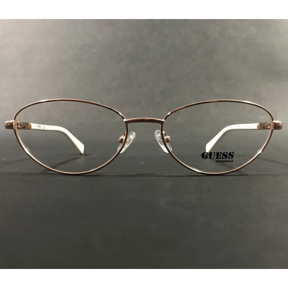 Guess Eyeglasses Frames GU8238 028 White Pink Rose Gold Round Cat Eye 55-16-140